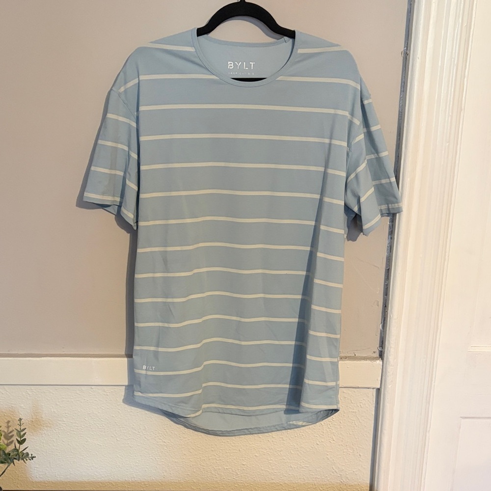 BYLT Basics Light Blue Striped Tee